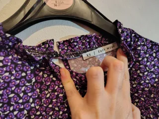 Vestido estampado flores morado manga larga