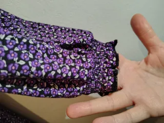 Vestido estampado flores morado manga larga