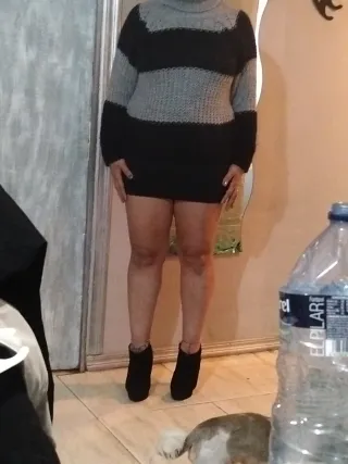 Jersey Mujer Negro y Gris Talla M