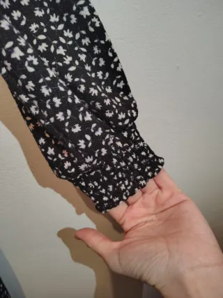 Vestido negro flores negro