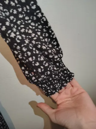 Vestido negro flores negro