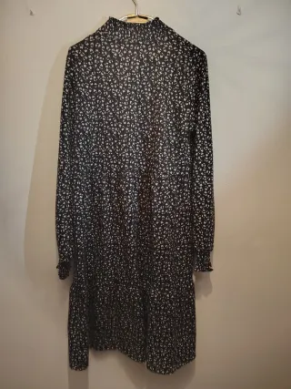 Vestido negro flores negro