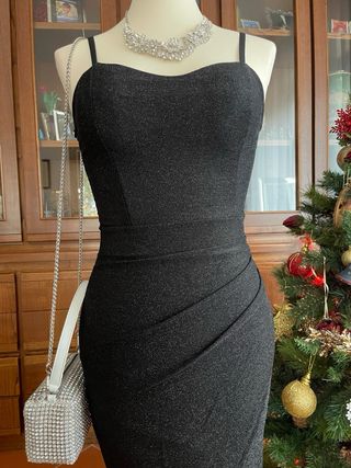 Tubino Lurex Nero Corto