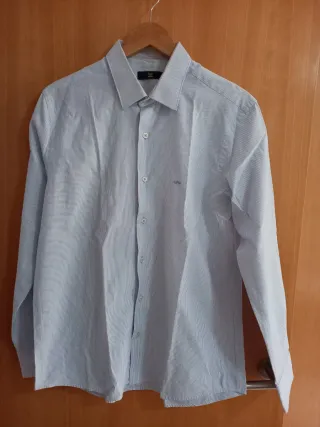 Camisa N&A Rayas Azul y Blanco Hombre