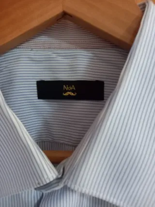 Camisa N&A Rayas Azul y Blanco Hombre