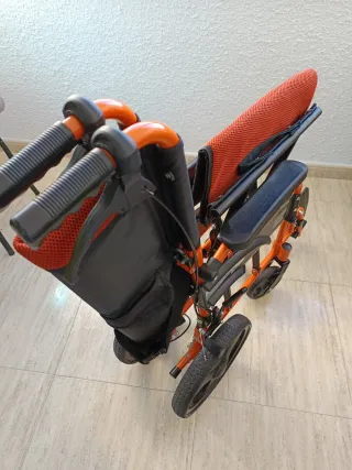 Silla de ruedas, plegable, aluminio