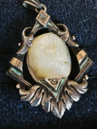 Colgante Plata Modernista Blanco