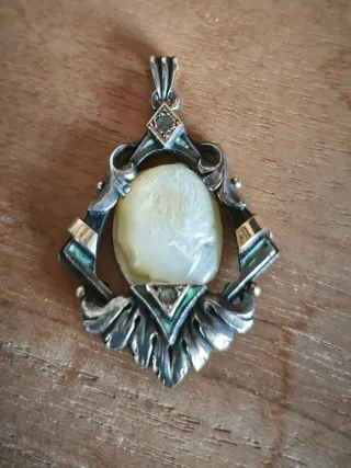 Colgante Plata Modernista Blanco