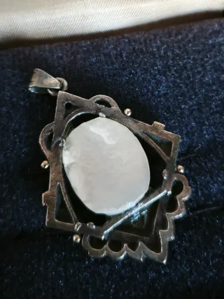 Colgante Plata Modernista Blanco