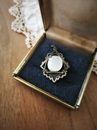 Colgante Plata Modernista Blanco