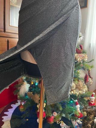 Tubino corto lurex argento scuro