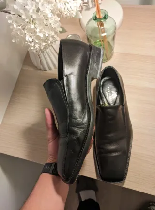 Zapatos Martinelli Hombre Punta Cuadrada Negro