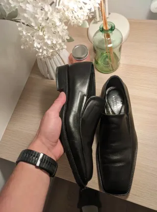 Zapatos Martinelli Hombre Punta Cuadrada Negro