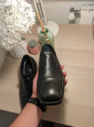 Zapatos Martinelli Hombre Punta Cuadrada Negro