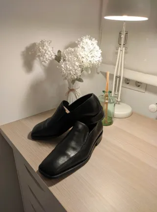 Zapatos Martinelli Hombre Punta Cuadrada Negro