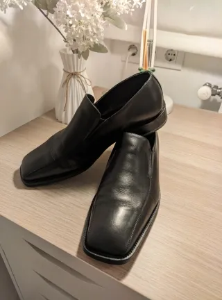 Zapatos Martinelli Hombre Punta Cuadrada Negro