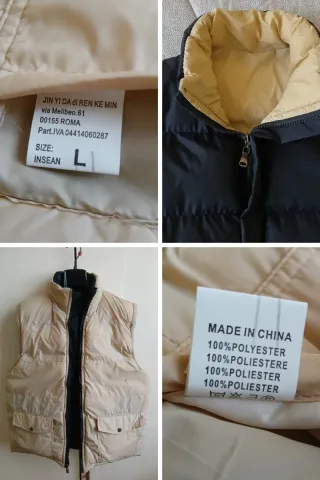 Piumino smanicato blu size L