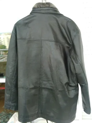 OCASION Chaquetón piel cerdo para caballero  Negro
