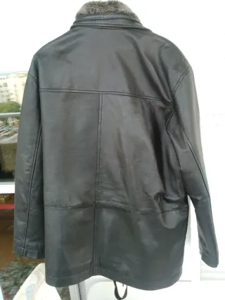 OCASION Chaquetón piel cerdo para caballero  Negro