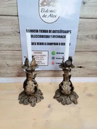 ANTIGUOS CANDELABROS DE FORJA