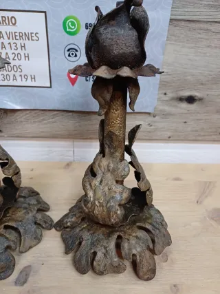 ANTIGUOS CANDELABROS DE FORJA