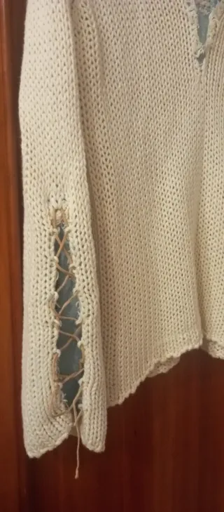 Jersey blanco de punto fino