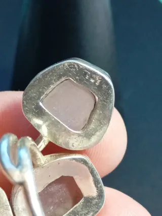 Anillo Plata Ley cuarzo rosa en bruto