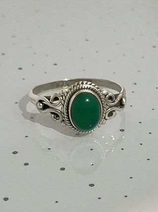 Anillo Plata 925 Aventurina Ovalada