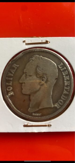 Moneda 5 Bolívares Plata Venezuela 1935