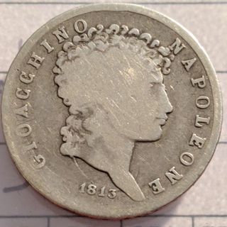 1 Lira 1813 Gioacchino Napoleone Regno 2 Sicilie