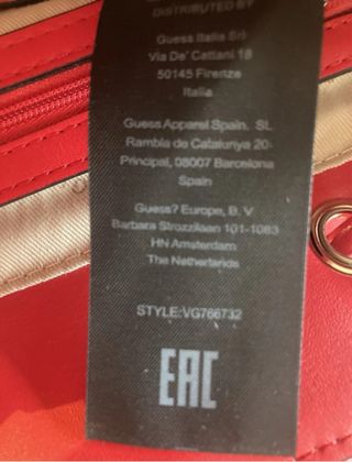 Zaino Guess trapuntato rosso