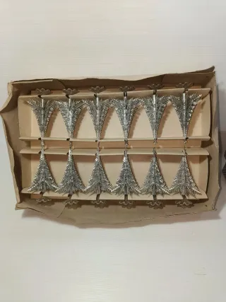 Decorazioni Alberelli Natale Argento Anni 70