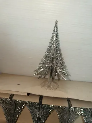 Decorazioni Alberelli Natale Argento Anni 70