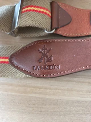 Cinturón Lona y Cuero Legión Beige/Marrón