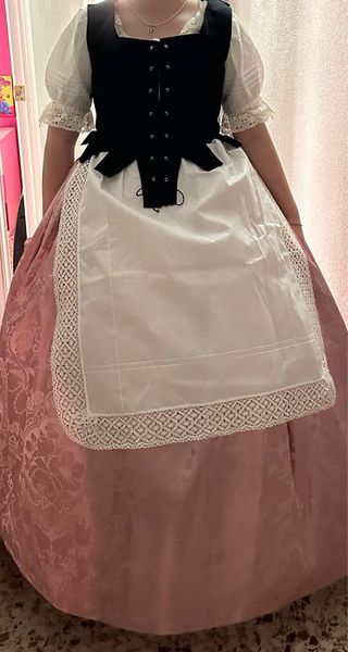 Traje de Fallera Rosa y Blanco