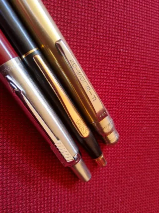 Lotto 3 penne vintage Parker rosse