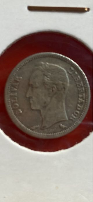 Moneda 50 céntimos Bolívar Plata Venezuela 1960