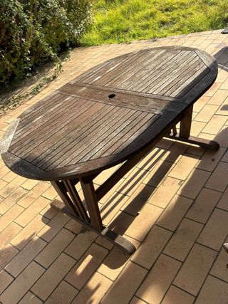 Mesa de madera exterior extensible