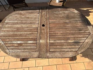 Mesa de madera exterior extensible