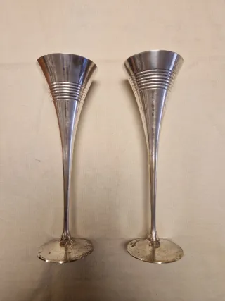 2 Copas de cava Metálicas Silver Plated