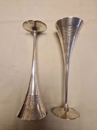 2 Copas de cava Metálicas Silver Plated