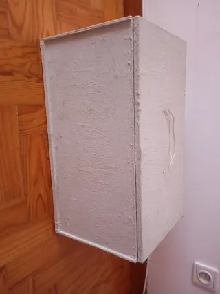 Caixa de arrumação bege/branca