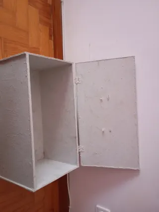 Caixa de arrumação bege/branca