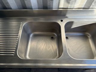 Fregadero Doble Industrial con Escurridor