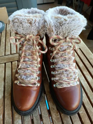 Botines de piel mujer marrones