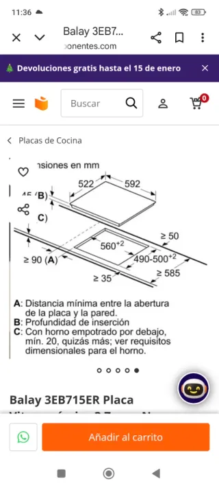 Encimera eléctrica Balay 3 fuegos