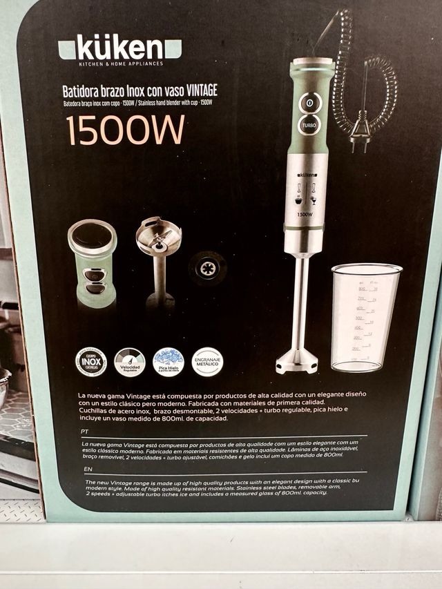 Batidora Brazo Inox Vaso Küken 1500W Vintage