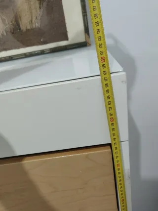 Escritorio plegable blanco y madera