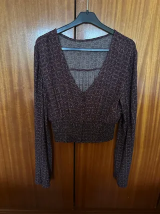 Blusa granate Pull&Bear manga larga