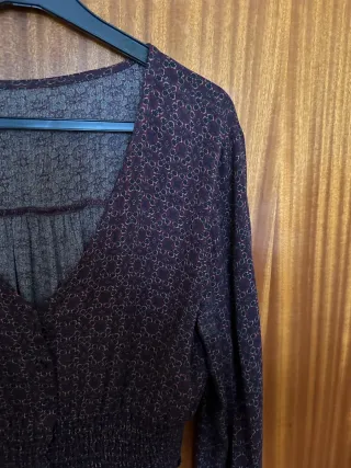 Blusa granate Pull&Bear manga larga